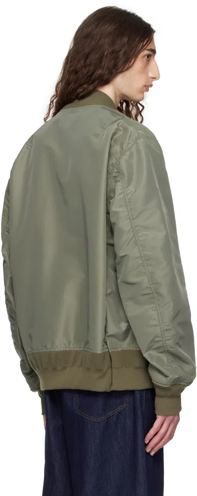 Sacai Khaki Nylon Twill Bomber Jacket