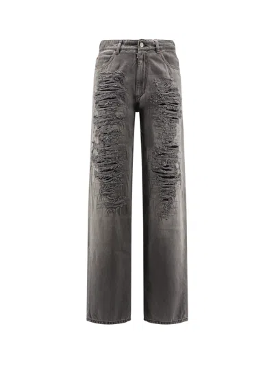 Mm6 Maison Margiela Jeans With Destroyed Effect In Multi