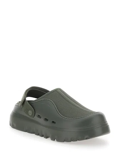 Ugg Peakmod Green Mules With Adjustable Strap And Lug Sole In Tech Fabric Man In Green