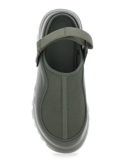 Ugg Peakmod Green Mules With Adjustable Strap And Lug Sole In Tech Fabric Man In Green
