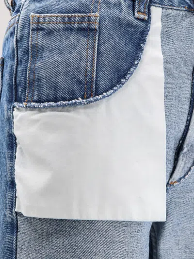Mm6 Maison Margiela Straight Leg Jeans With Reverse Pockets In Multi