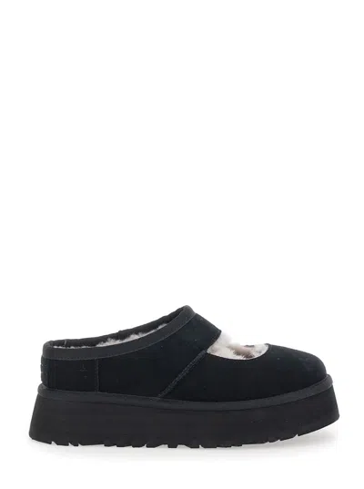 Ugg Bea Mary Jane Black Mules With Cut-out Detail In Suede Woman