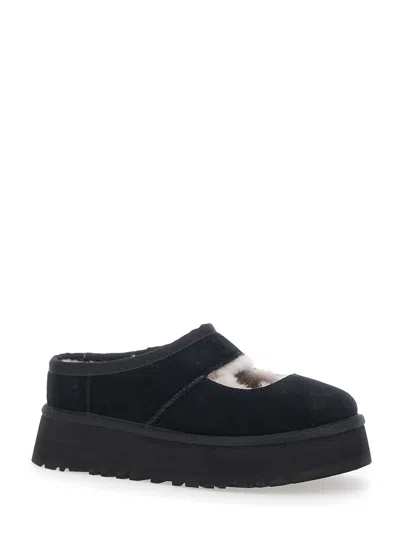 Ugg Bea Mary Jane Black Mules With Cut-out Detail In Suede Woman