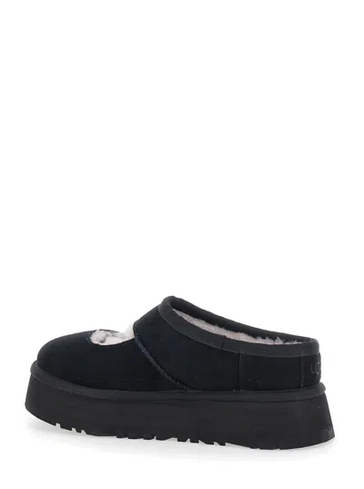 Ugg Bea Mary Jane Black Mules With Cut-out Detail In Suede Woman
