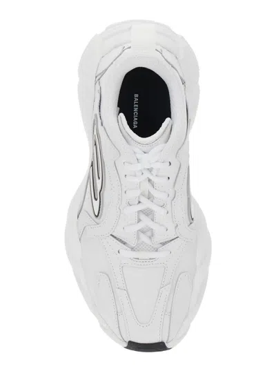 Balenciaga Monday White Low Top Sneakers With Logo Detail On The Side And Size Patch On The Heel In Leather Wom