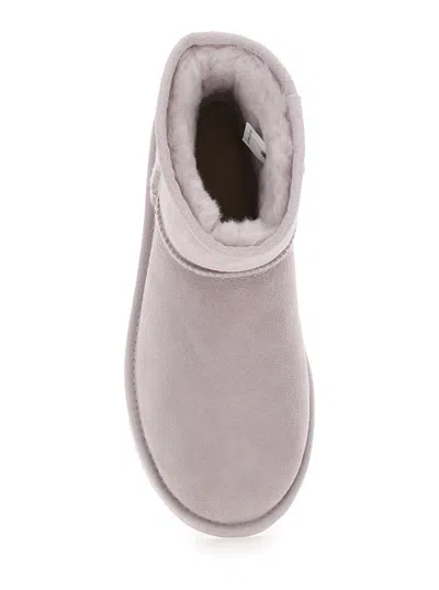 Ugg Light Gray Mini Boots In Suede Woman
