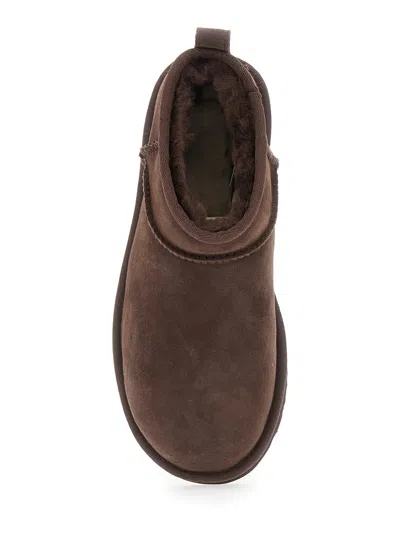 Ugg Ultra Mini Brown Boots In Suede Woman