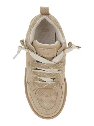 Ugg Lo Lowmel Beige Sneakers With Mesh Inserts And Logo On The Side In Suede Woman