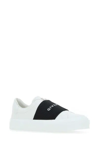 Givenchy White Leather New City Slip Ons In White