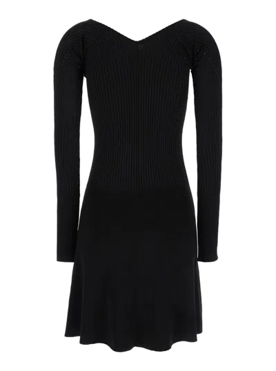 Jacquemus Womens Black Logo-plaque Slim-fit Knitted Mini Dress In Black