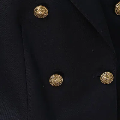 Golden Goose Wool Blend Double-breasted Coat In Blue