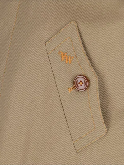 Vivienne Westwood Casual Jacket With Embroidered Detail And Epaulettes In Green
