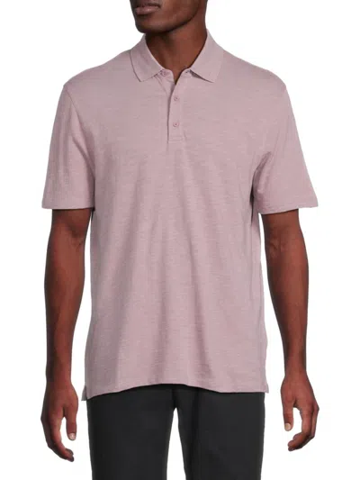 Vince Men's Solid Short Sleeve Polo In Pink