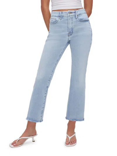 Good American Women's Good Legs Cropped Mini Boot-cut Jeans
