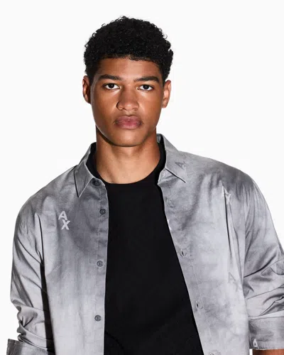 Armani Exchange Casual Shirts In Gray