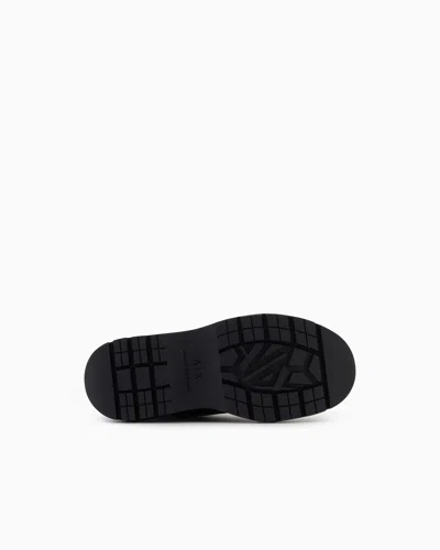 Armani Exchange Leather Boots In Black