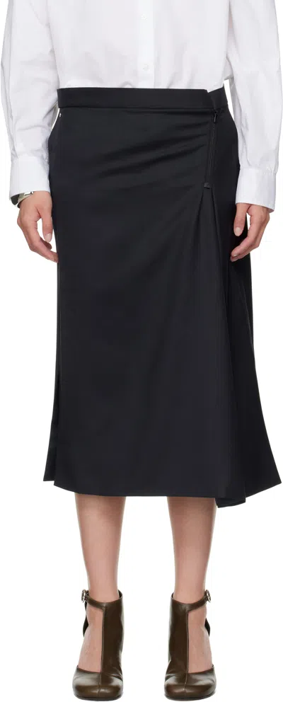 Bless Navy Wrap Midi Skirt