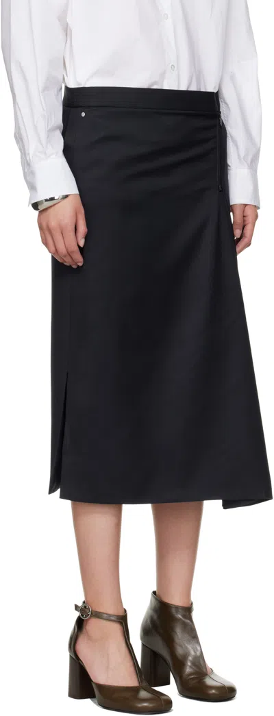 Bless Navy Wrap Midi Skirt