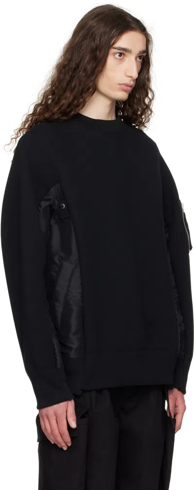 Sacai Panelled-design Sweatshirt In Black