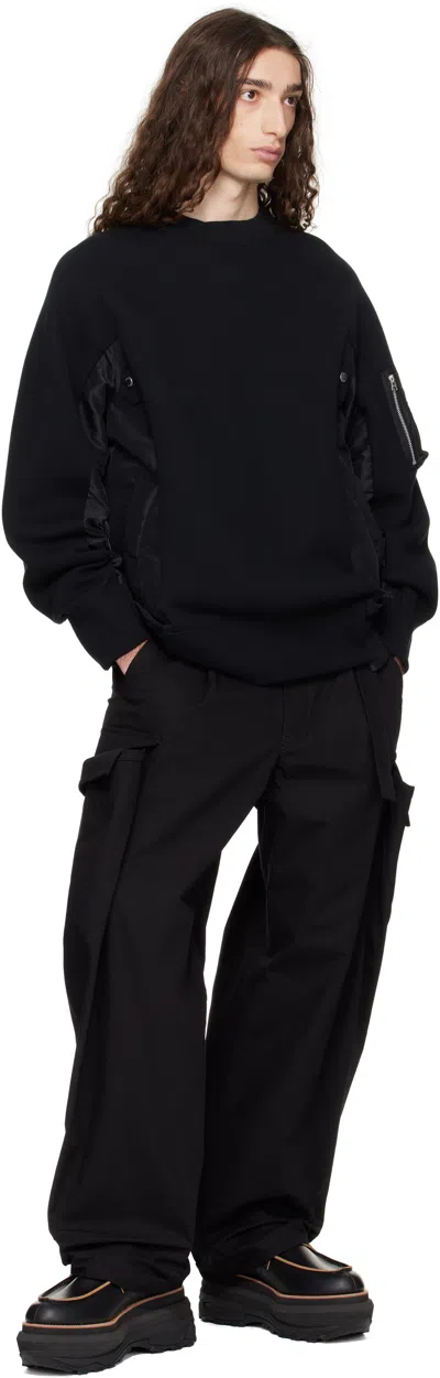 Sacai Panelled-design Sweatshirt In Black