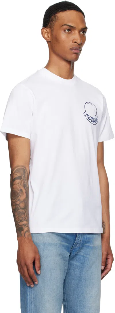 Moncler Printed T-shirt In Cotton In White