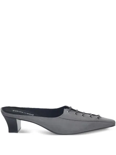 Paloma Wool 45mm Puy Lace-up Mules In Gray