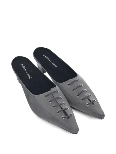 Paloma Wool 45mm Puy Lace-up Mules In Gray