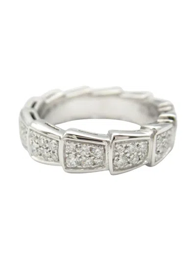 Pre-owned Bvlgari 2010s 18k White Gold Serpenti Viper Diamond Ring