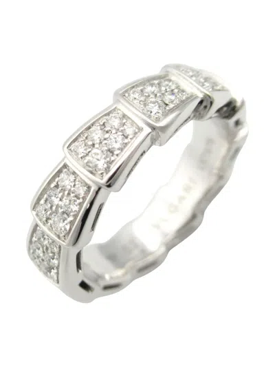 Pre-owned Bvlgari 2010s 18k White Gold Serpenti Viper Diamond Ring