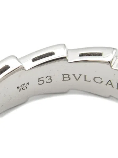 Pre-owned Bvlgari 2010s 18k White Gold Serpenti Viper Diamond Ring