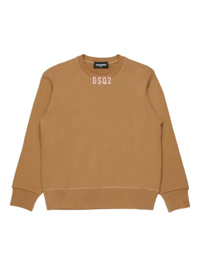 Dsquared2 Embroidered-logo Sweatshirt In Brown