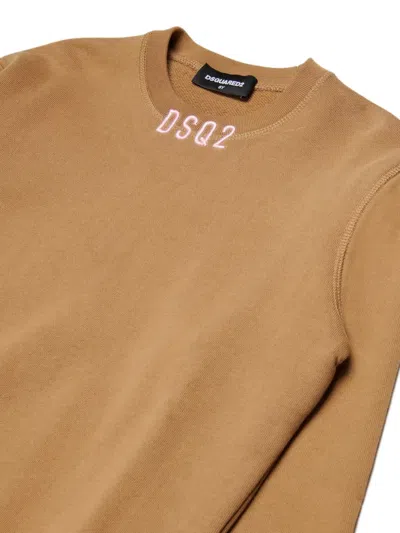 Dsquared2 Embroidered-logo Sweatshirt In Brown