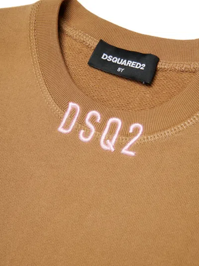 Dsquared2 Embroidered-logo Sweatshirt In Brown