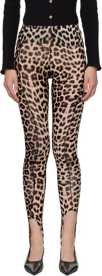Baserange Brown Sync Leggings In Animal Print