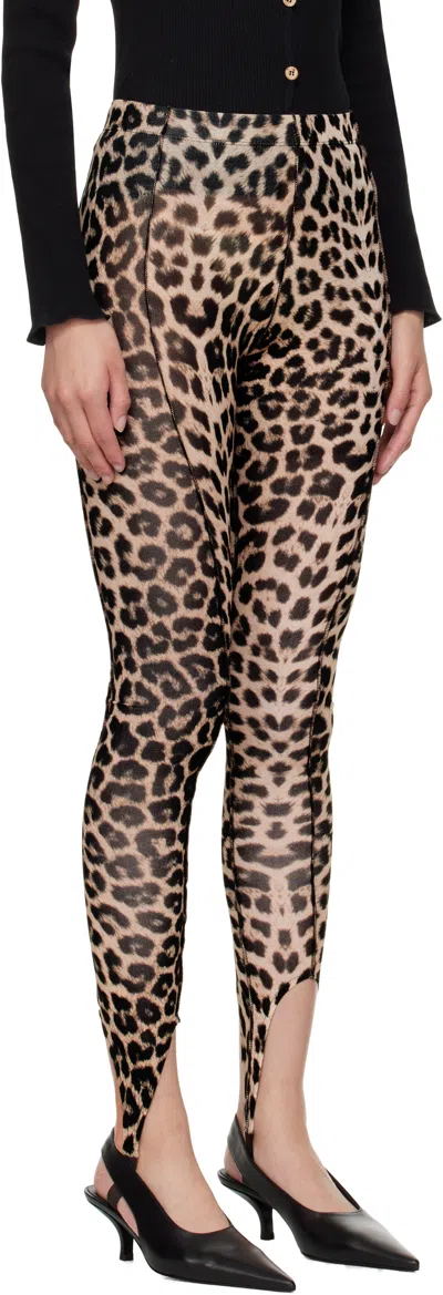 Baserange Brown Sync Leggings In Animal Print