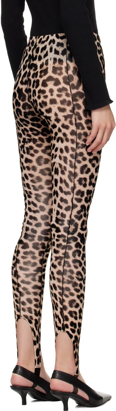 Baserange Brown Sync Leggings In Animal Print