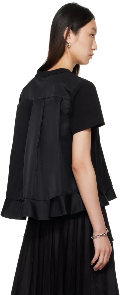 Sacai X Women's Nylon Twill X Cotton Jersey T-shirt