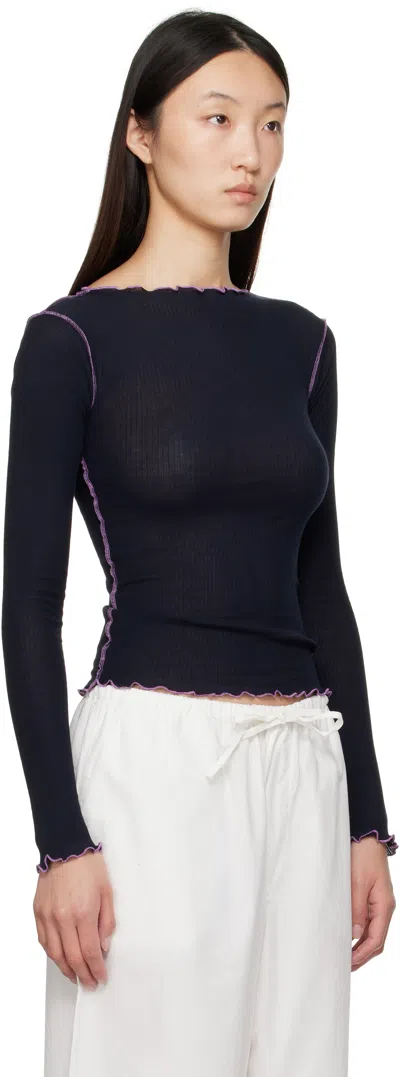 Baserange Navy Vein Long Sleeve T-shirt