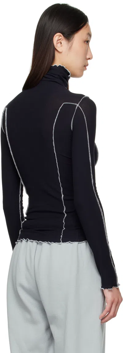 Baserange Navy Omato Turtleneck In Black