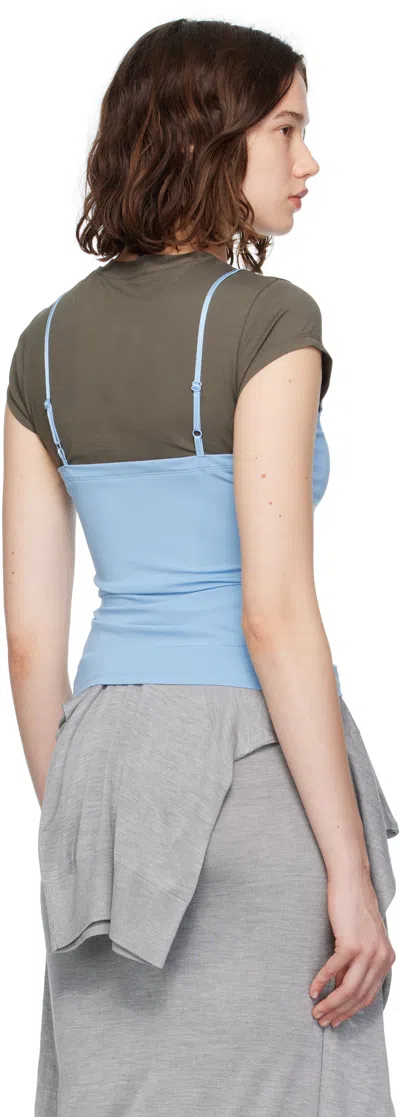 Acne Studios Gray & Blue Layered Strap T-shirt