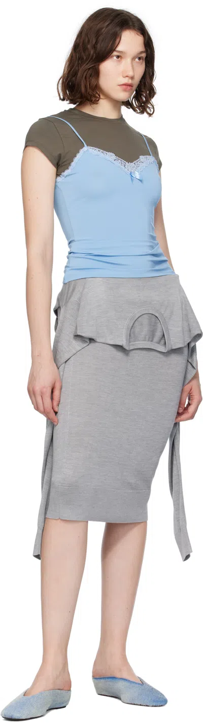 Acne Studios Gray & Blue Layered Strap T-shirt
