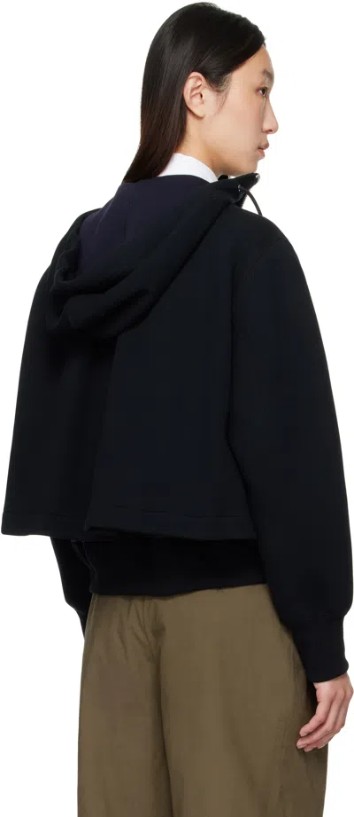 Sacai Black Sponge Sweat X Nylon Twill Hoodie