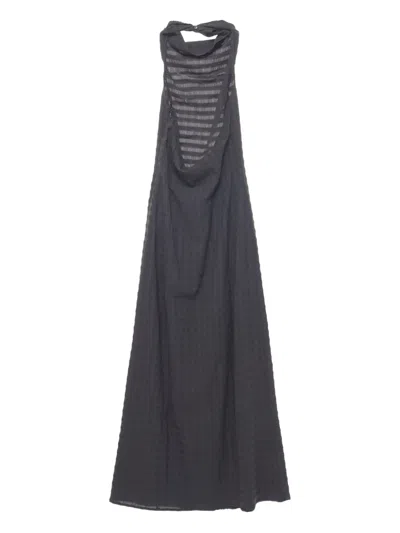 Paloma Wool Maxi Halter-neck Gingham Dress In Gray