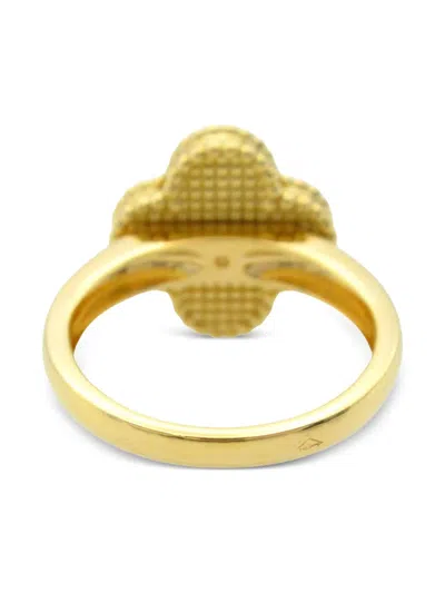 Pre-owned Van Cleef & Arpels 2010s 18kt Yellow Gold Vintage Alhambra Diamond And Mother-of-pearl Ring