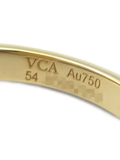 Pre-owned Van Cleef & Arpels 2010s 18kt Yellow Gold Vintage Alhambra Diamond And Mother-of-pearl Ring