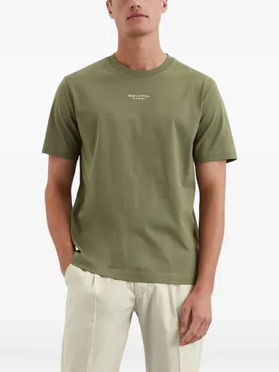 Marc O'polo Logo-print Crew-neck T-shirt In Green