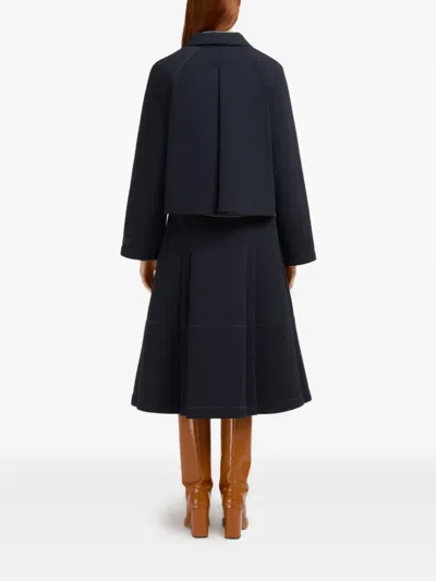 Marni Button-front Jersey Jacket With Classic Collar In Black