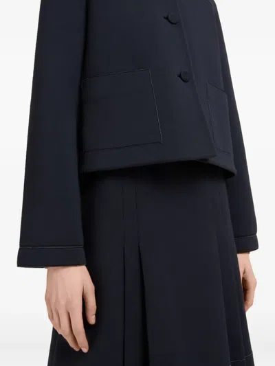 Marni Button-front Jersey Jacket With Classic Collar In Black