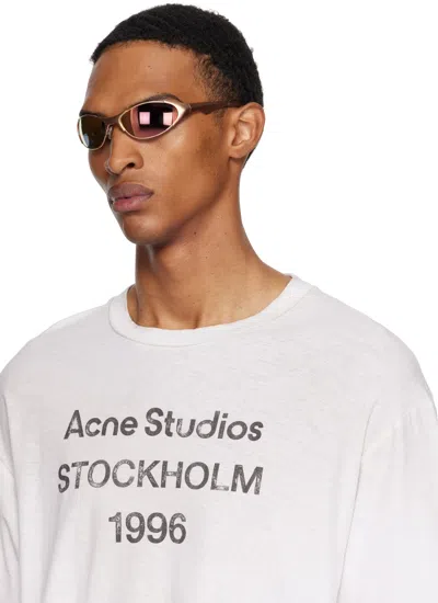 Acne Studios Rose Gold Metal Frame Charm Sunglasses