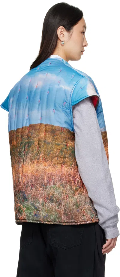 Bless Blue Lining Vest In Multi